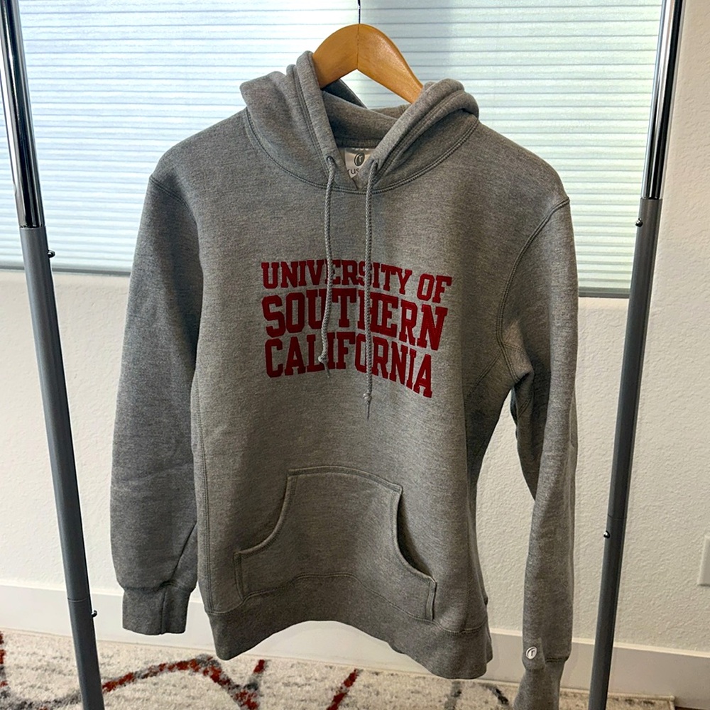 Russell University Of Southern California Embroidered Hoodie Gray Size L